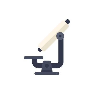 Microscope standing alone enlarging tiny objects for science Illustrazione stock