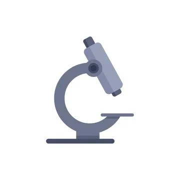 Microscope standing on a laboratory table in flat design style Illustrazione stock
