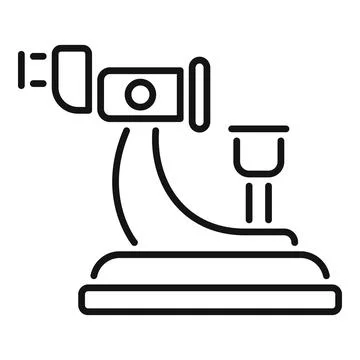 Microscope standing on laboratory table for scientific research Illustrazione stock