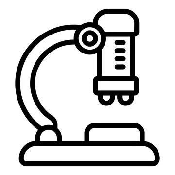 Microscope standing on laboratory table for scientific research Stock Illustration