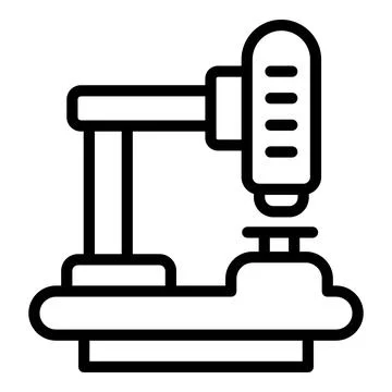 Microscope study icon outline vector. Help child Stock Illustration