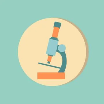 Microscope. symbol icon studying biology or medicine . enlarged image Stock Illustration
