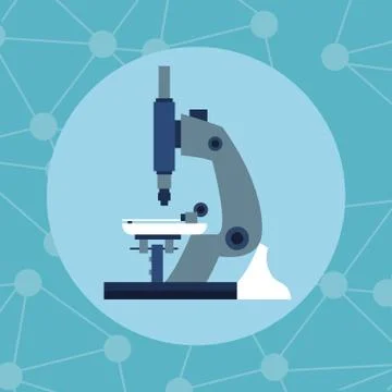 Microscope test baterium biology laboratory 库存插图