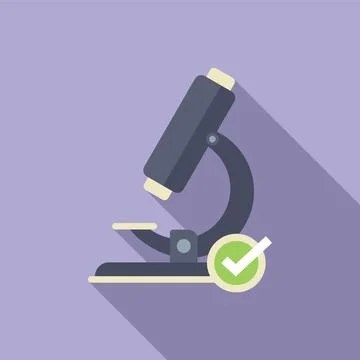 Microscope tested product icon flat vector. Safety policy Stock Illustration