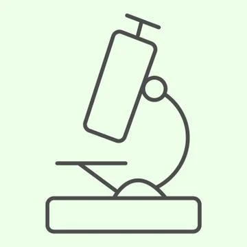 Microscope thin line icon. Laboratory scientific microscope outline style Stock Illustration
