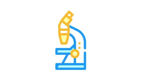 Microscope tool color icon animation Stock Footage 156660516