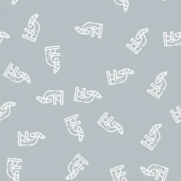 Microscope tool line vector seamless pattern sign Stock Illustration