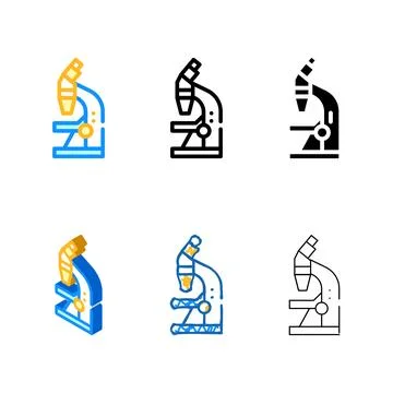 Microscope tool modern color icon vector sign Stock Illustration