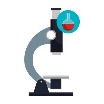 Microscope with tube test isolated icon Illustrazione stock