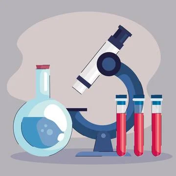 Microscope with tube test laboratory icon Illustrazione stock