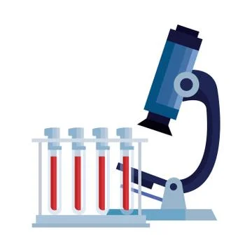 Microscope with tubes test isolated icon Stockillustratie