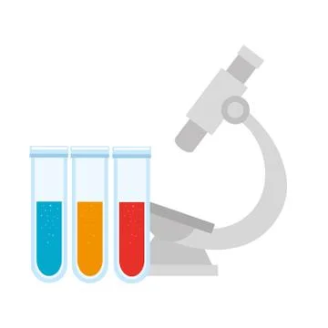 Microscope with tubes test isolated icon 스톡 일러스트