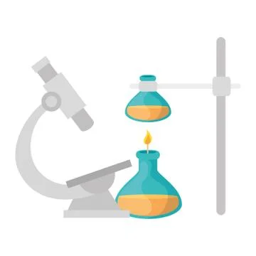 Microscope with tubes test isolated icon 库存插图