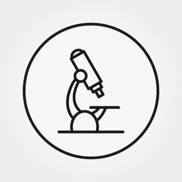 Microscope. Universal Icon. Vector. Editable Thin line. Stock Illustration