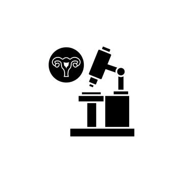 Microscope uterine, analysis icon. Simple gynaecology icons for ui and ux Stockillustratie