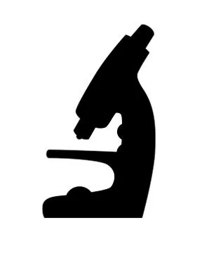 Microscope - vector black silhouette for logo or pictogram. Illustrazione stock