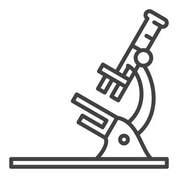Microscope vector Chemistry outline icon or symbol 库存插图