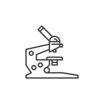 Microscope vector concept icon in thin line style イラスト素材