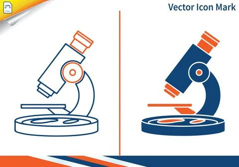 Microscope vector icon. science lab equipment symbol. medical research. Stock Illustration
