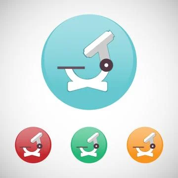 Microscope vector icon set. Illustrazione stock