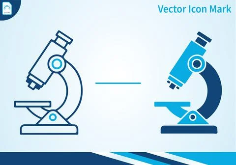 Microscope vector icon set for laboratory and research use. Ilustración de archivo