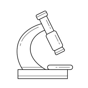 Microscope vector line icon. イラスト素材
