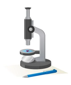 Microscope View from Left Isolated Illustration Stock Illustration