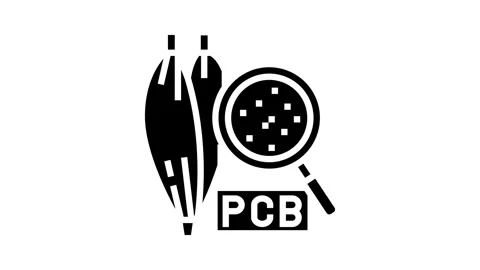 Microscope view pcb particles human tissue glyph icon animation Stock Footage 326140556