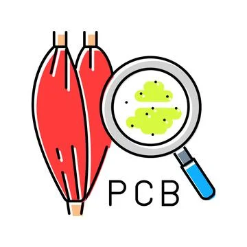 Microscope view pcb particles human tissue color icon vector illustration Stock Illustration