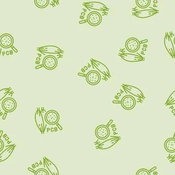 Microscope view pcb particles human tissue line seamless pattern 库存插图