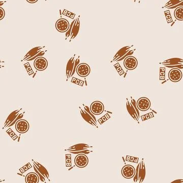 Microscope view pcb particles human tissue glyph seamless pattern Stock Illustration