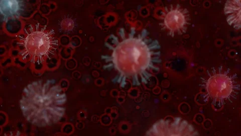 Microscope virus close up. 3d rendering. Coronavirus 2019-nCov novel coronavirus Stock Footage 125806660