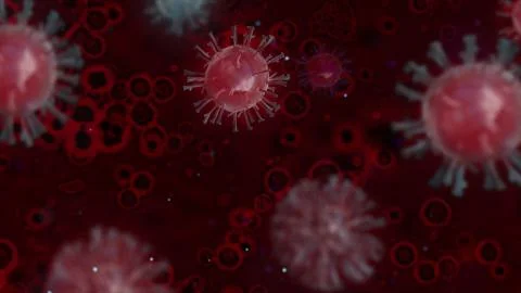 Microscope virus close up. 3d rendering. Coronavirus 2019-nCov novel coronavirus Stock Illustration