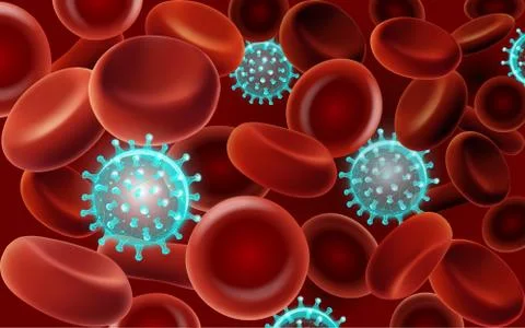 Microscope virus close up blood vessel 3d rendering. Laboratory analysis Stock Illustration
