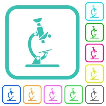 Microscope vivid colored flat icons Stock Illustration