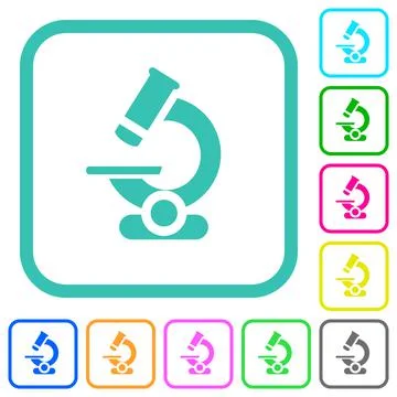 Microscope vivid colored flat icons 스톡 일러스트