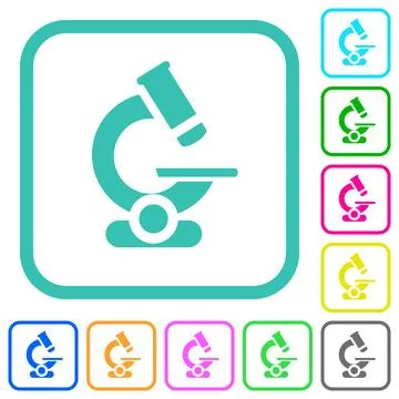 Microscope vivid colored flat icons Illustrazione stock