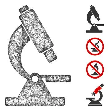 Microscope Web Vector Mesh Illustration Illustrazione stock