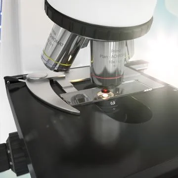 Microscope white background Stock Photos