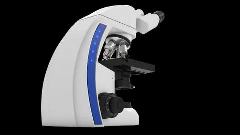 Microscope white background Stock Photos