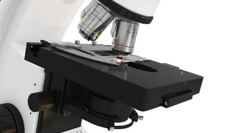 Microscope white background Stock Photos