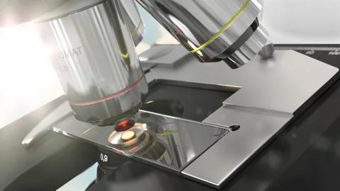 Microscope white background Stock Photos