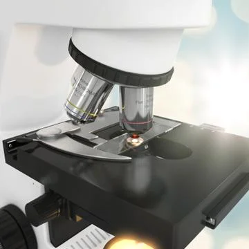 Microscope white background Stock Photos