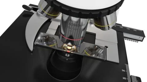 Microscope white background Stock Photos