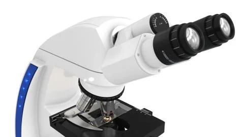 Microscope white background Stock Photos