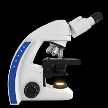 Microscope white background Stock Photos