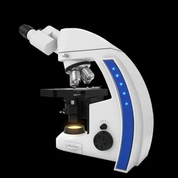 Microscope white background Stock Photos
