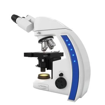 Microscope white background Stock Photos