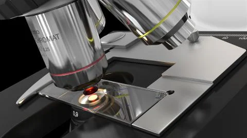 Microscope white background Stock Photos