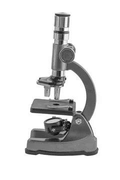 Microscope on white background Stock Photos